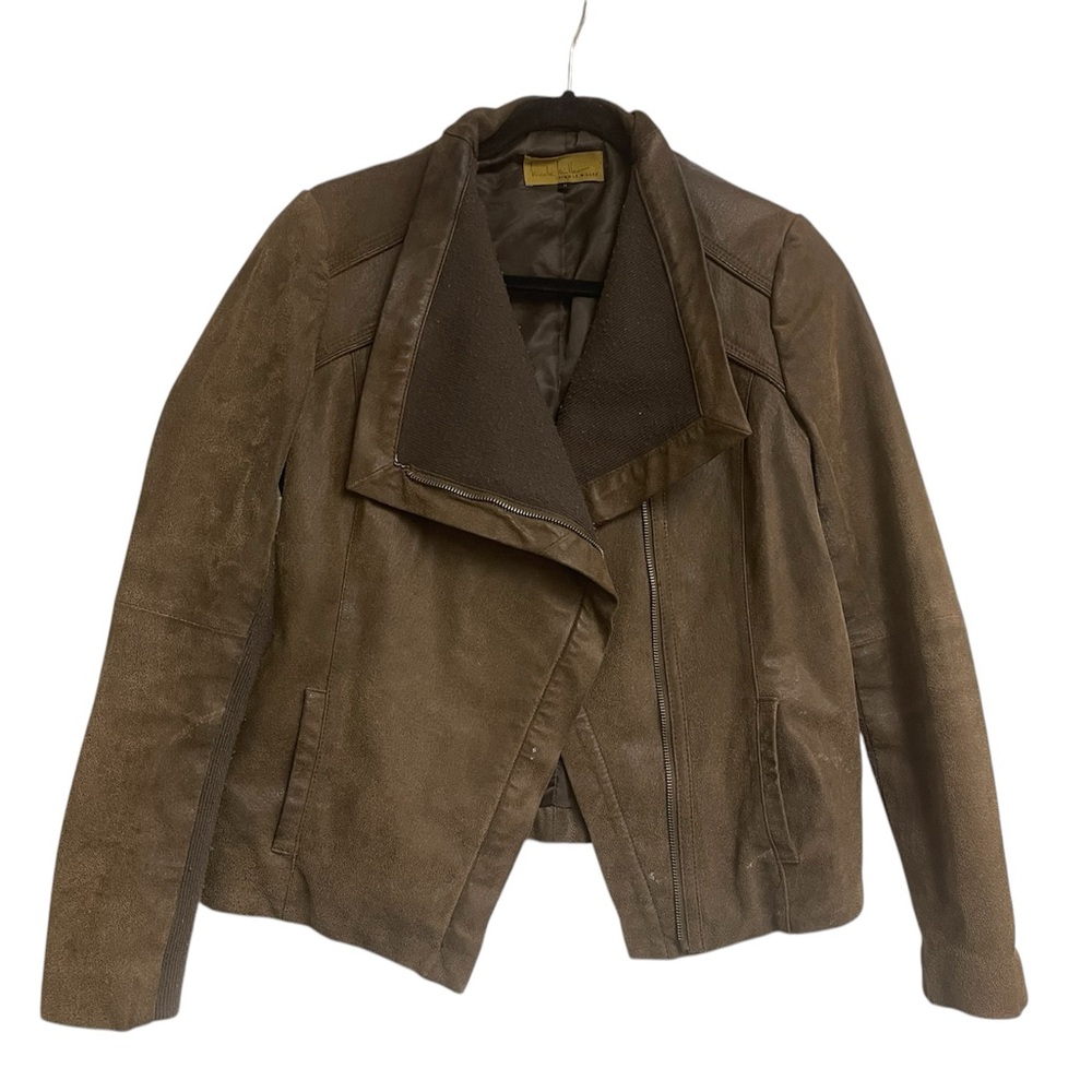 Nicole Miller Brown Leather Jacket (M)